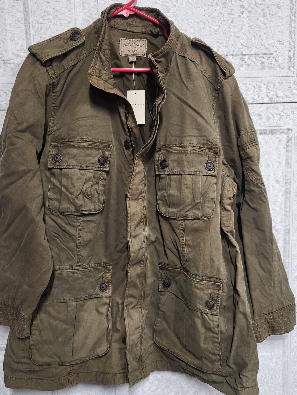 Womens Lucky Brand 3X Army Green Utility Jacket New